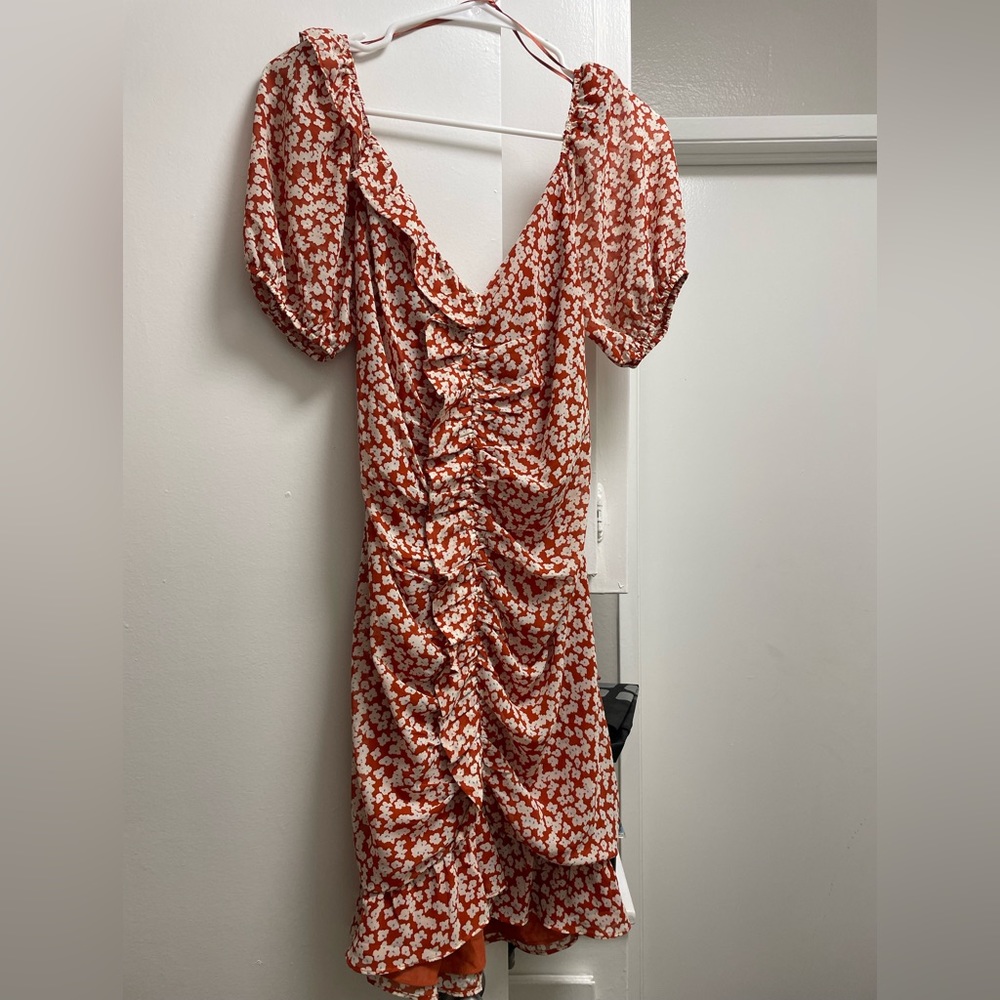 SHIRRED RUFFLE MINI DRESS - Picture 4 of 4